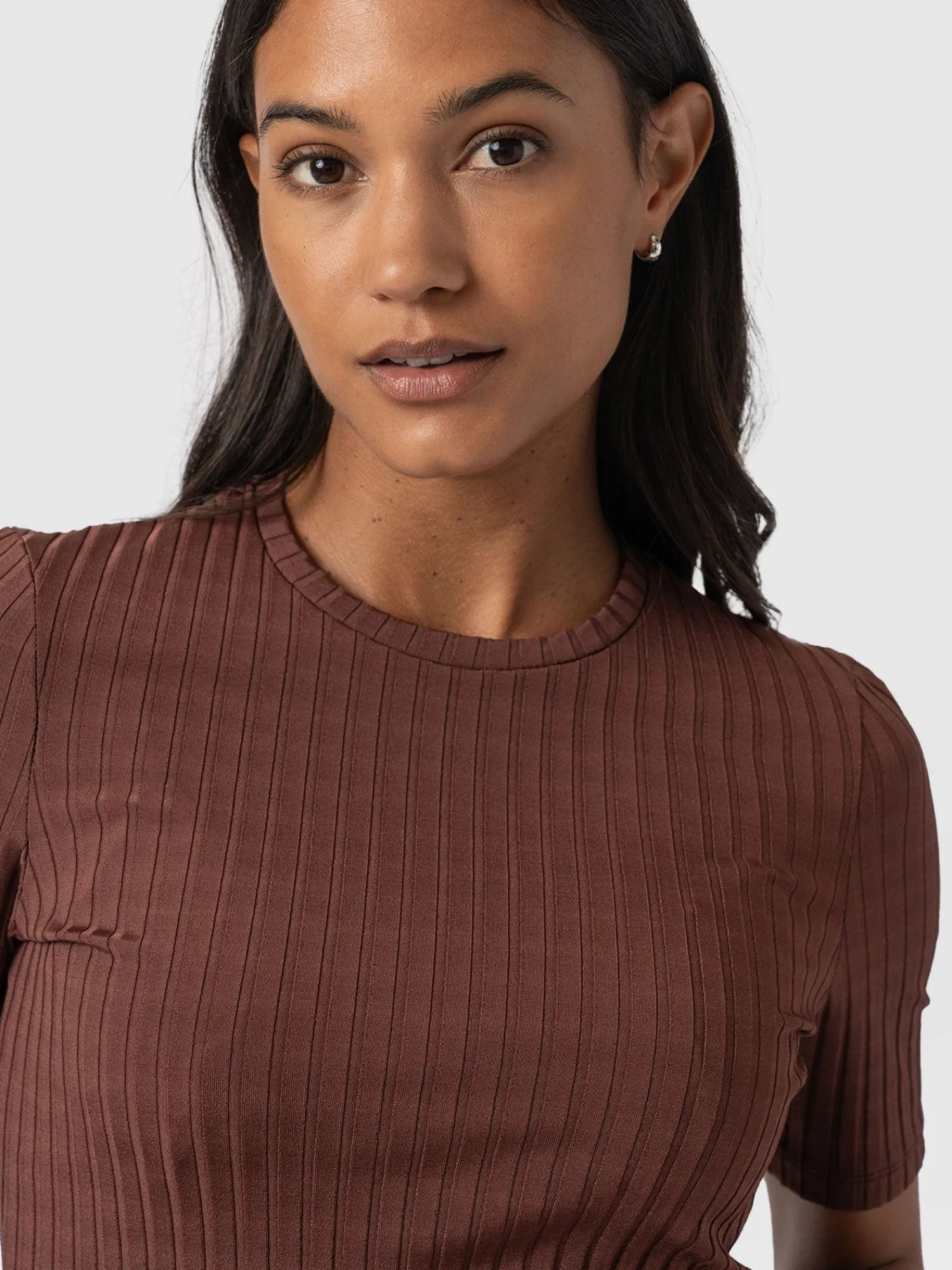 Online Saint and Sofia Adaline Tee - Maroon Rib