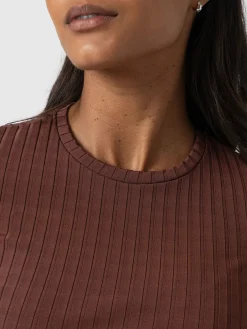 Online Saint and Sofia Adaline Tee - Maroon Rib
