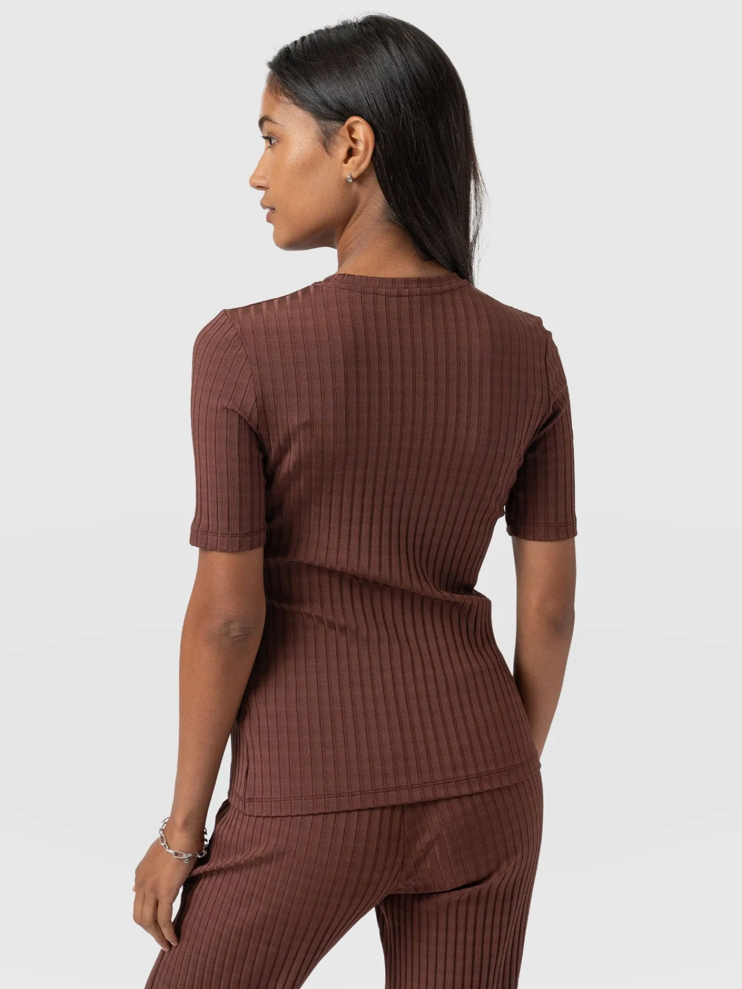 Online Saint and Sofia Adaline Tee - Maroon Rib