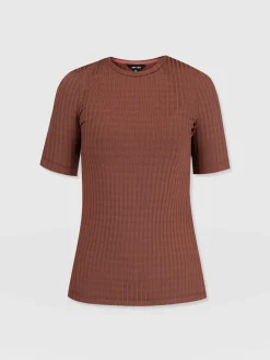Online Saint and Sofia Adaline Tee - Maroon Rib