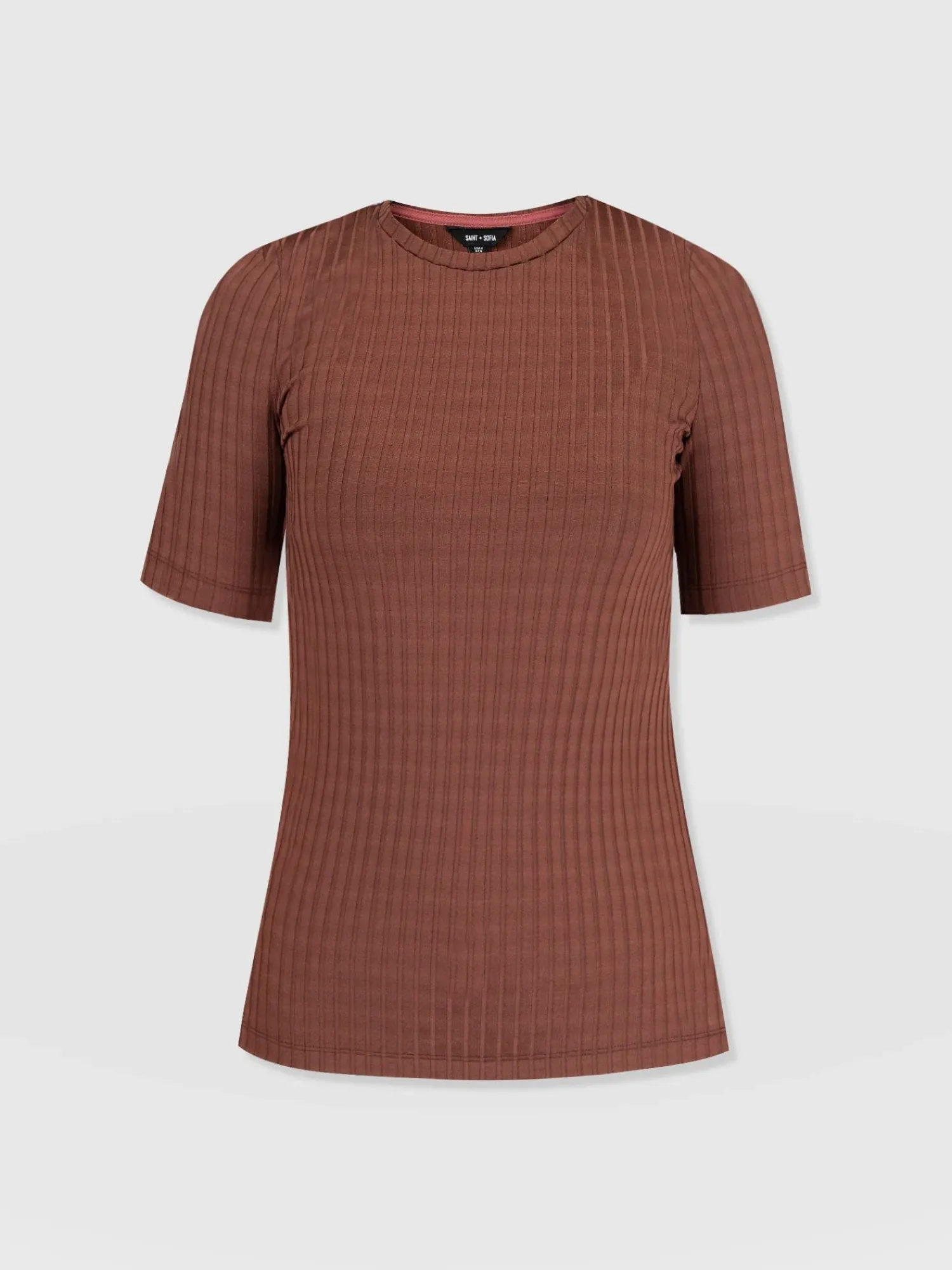 Online Saint and Sofia Adaline Tee - Maroon Rib