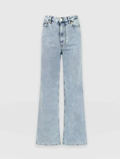 Fashion Saint and Sofia Adjustable Wide Leg Jeans - Pale Blue