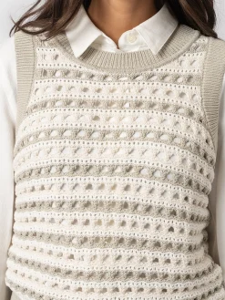 Clearance Saint and Sofia Adler Sleeveless Knit - Beige