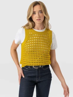 Outlet Saint and Sofia Adler Sleeveless Knit - Mustard