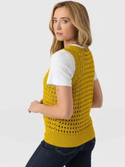 Outlet Saint and Sofia Adler Sleeveless Knit - Mustard