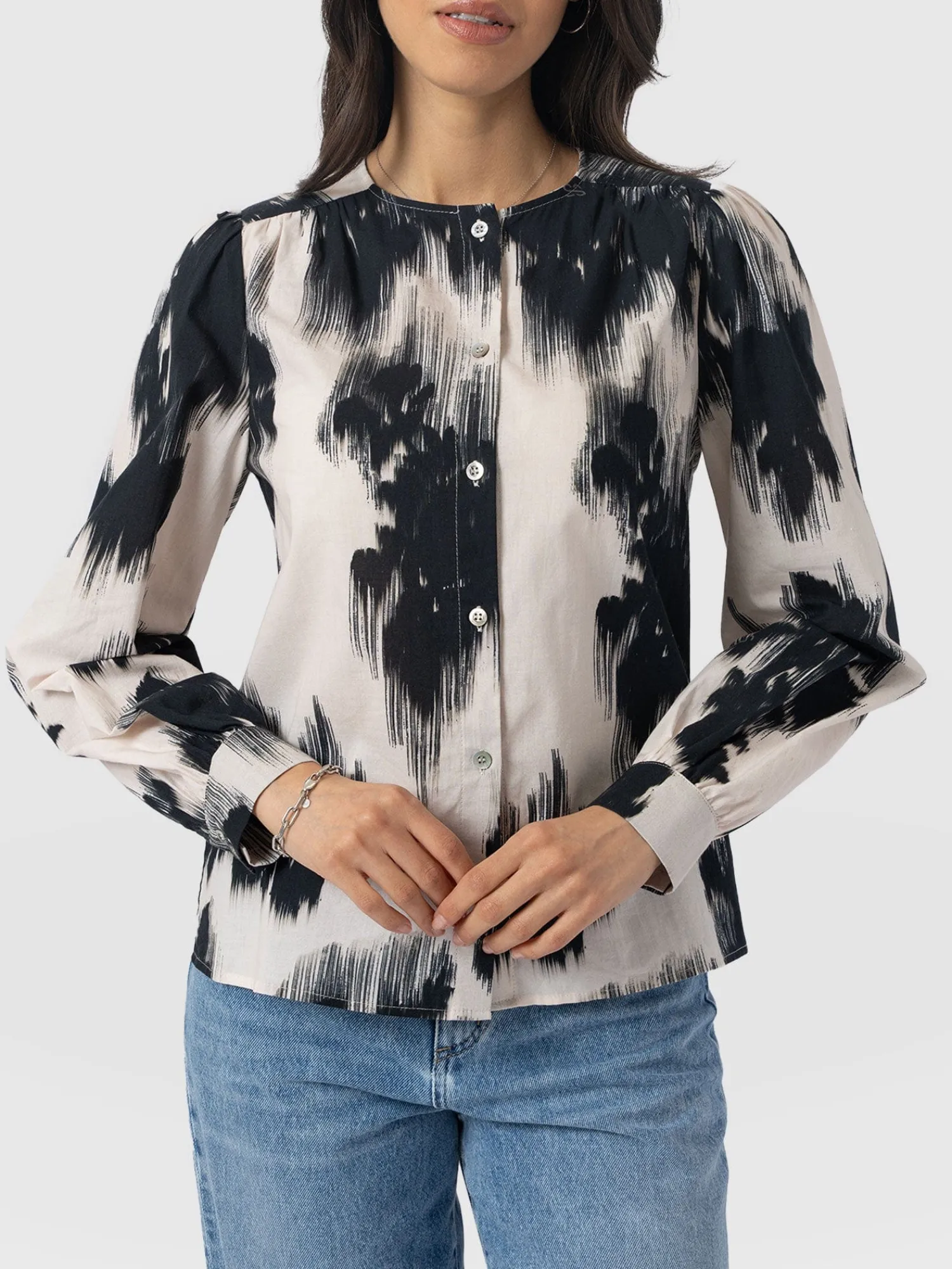 Discount Saint and Sofia Amelie Blouse - White Fade Floral