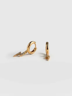 New Saint and Sofia Astral Lightning Charm Drop Earrings - Gold