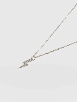 Hot Saint and Sofia Astral Lightning Charm Necklace - Silver