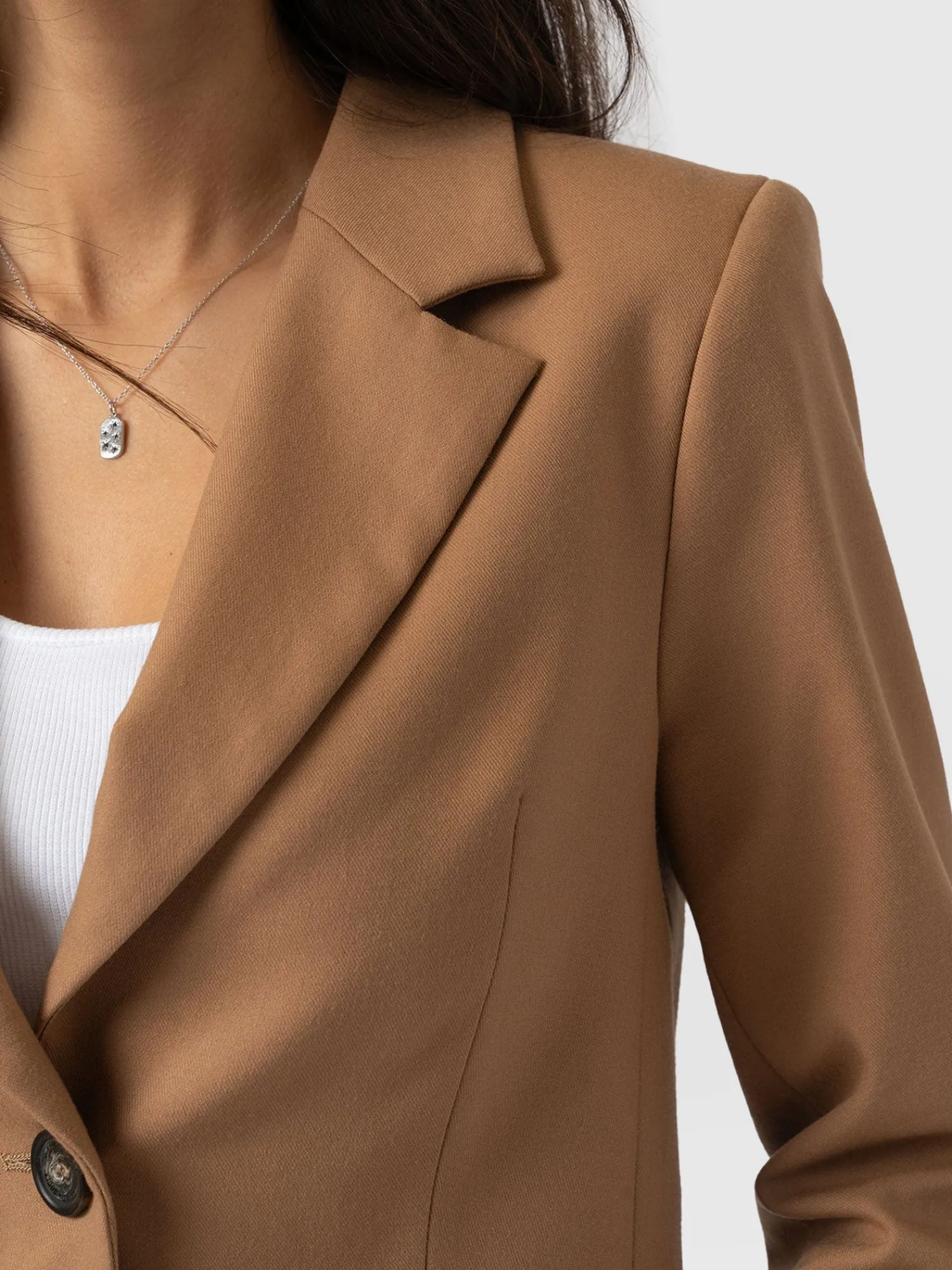 Hot Saint and Sofia Astrid Crop Blazer - Camel