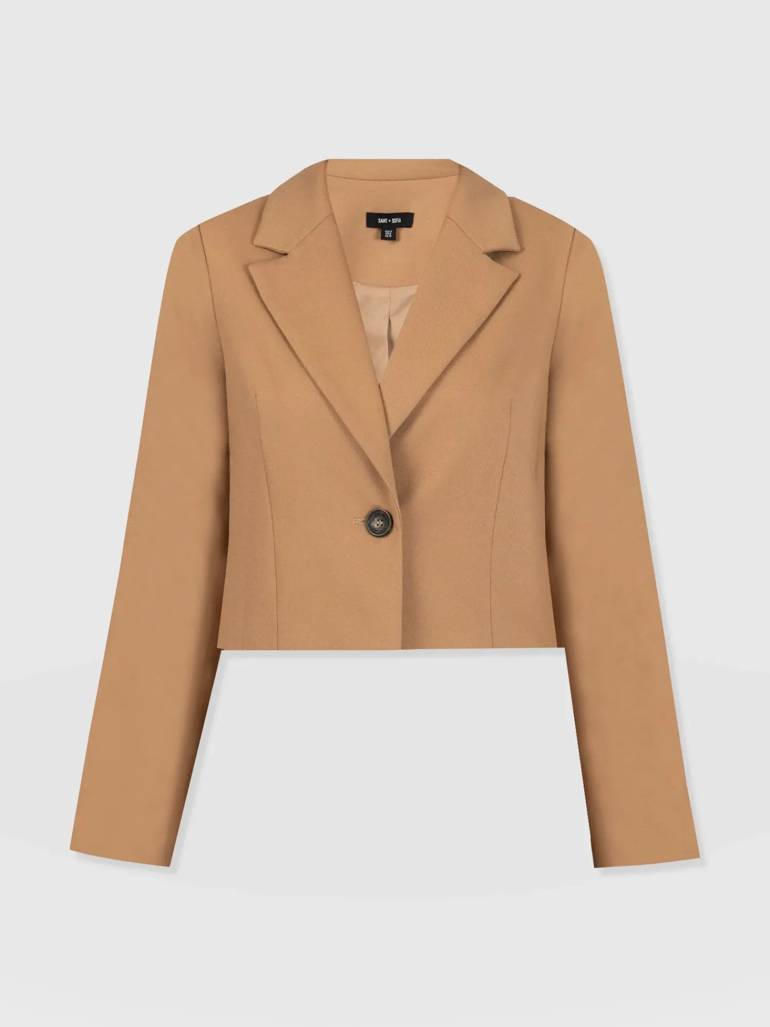 Hot Saint and Sofia Astrid Crop Blazer - Camel