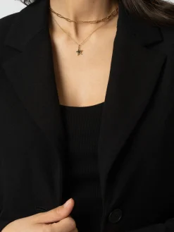Clearance Saint and Sofia Astrid Cropped Blazer - Black