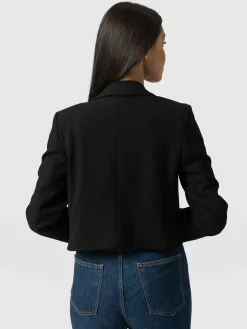 Clearance Saint and Sofia Astrid Cropped Blazer - Black