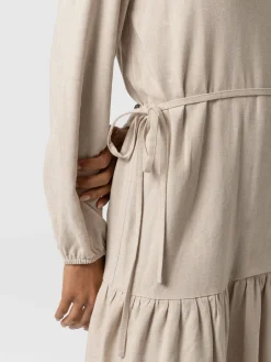 Hot Saint and Sofia Aurelia Mini Linen Dress - Oatmeal