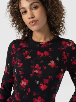 Outlet Saint and Sofia Austen Crew Neck Long Sleeve Tee - Pink Aurora