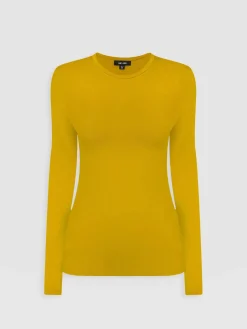 Online Saint and Sofia Austen Crew Neck Long Sleeve Tee - Mustard