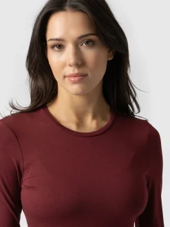 Discount Saint and Sofia Austen Crew Neck Tee - Burgundy