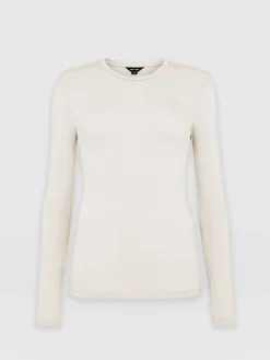 Sale Saint and Sofia Austen Crew Neck Tee - Cream