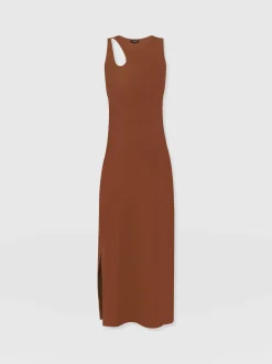 Discount Saint and Sofia Axel Cut Out Dress - Russet Brown