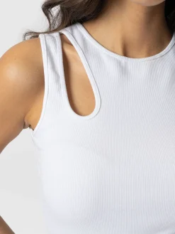 Fashion Saint and Sofia Axel Cut Out Vest - White