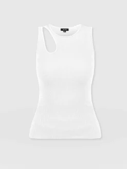 Fashion Saint and Sofia Axel Cut Out Vest - White
