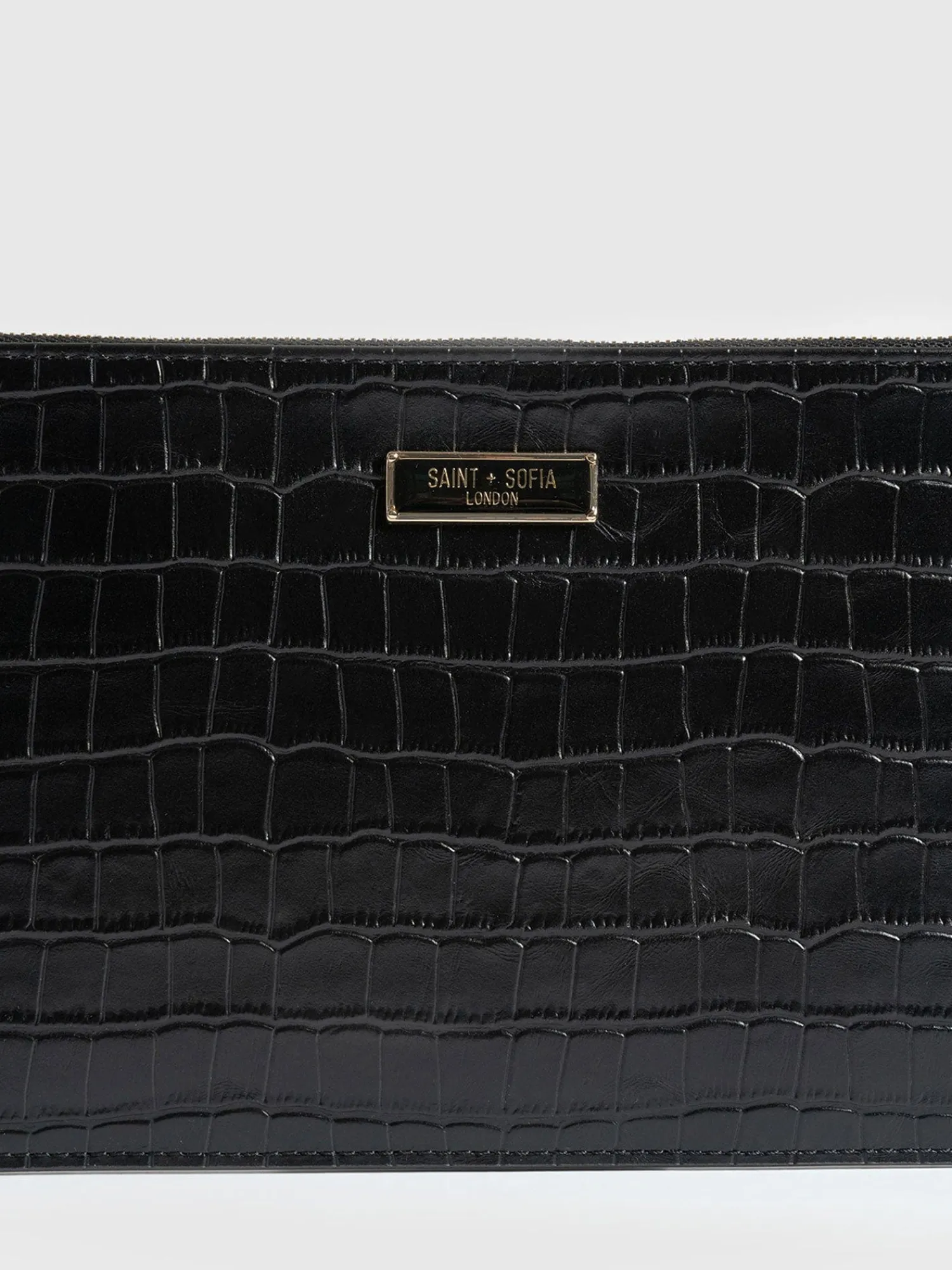 Clearance Saint and Sofia Beauty Pouch - Black Croc