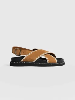 Discount Saint and Sofia Bonnie Cross Over Sandals - Tan