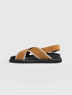 Discount Saint and Sofia Bonnie Cross Over Sandals - Tan