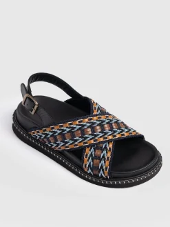 Outlet Saint and Sofia Bonnie Cross Over Sandals - Blue/Brown