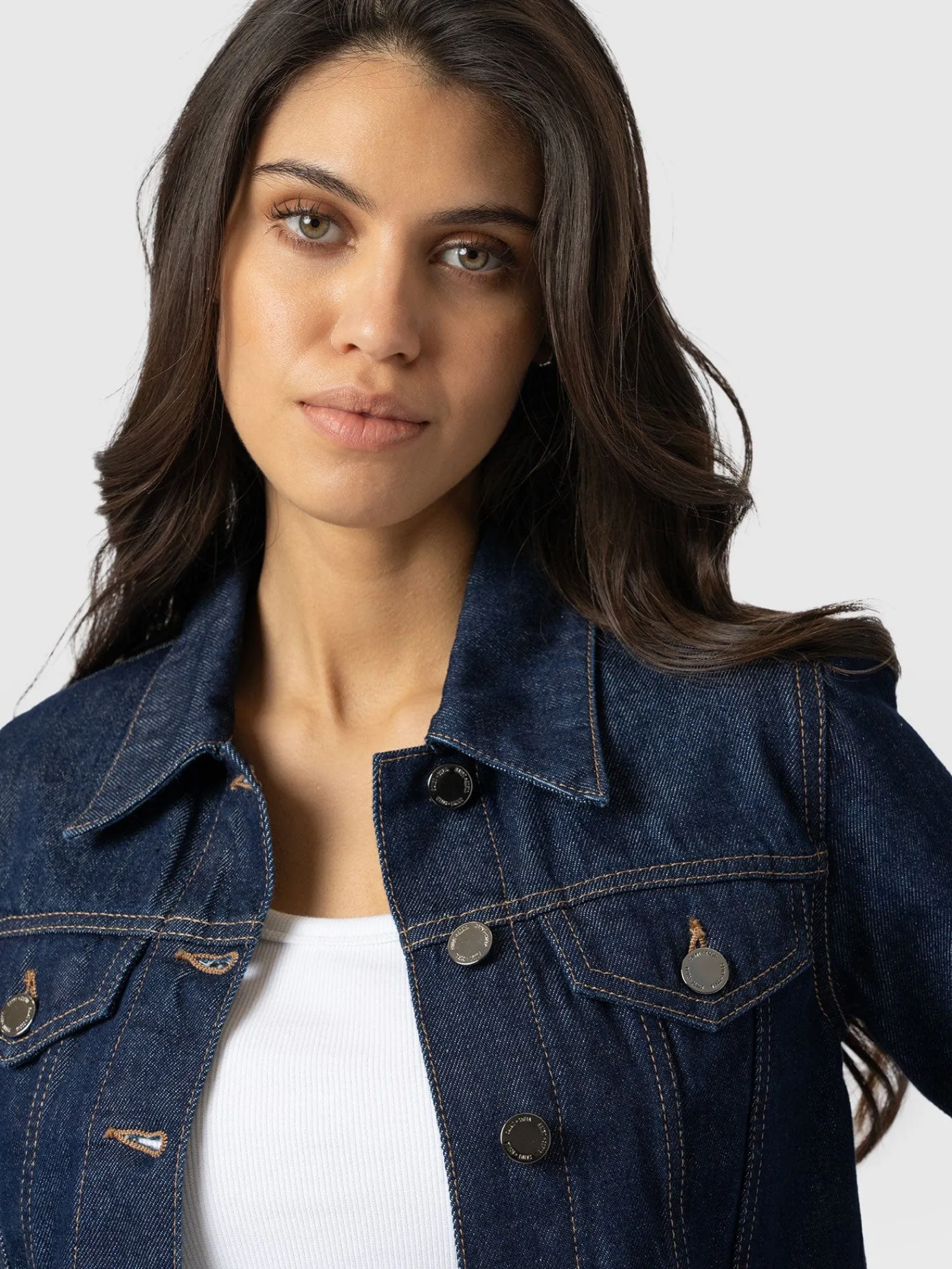 Discount Saint and Sofia Bowie Denim Jacket - Indigo Blue