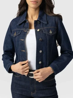 Discount Saint and Sofia Bowie Denim Jacket - Indigo Blue