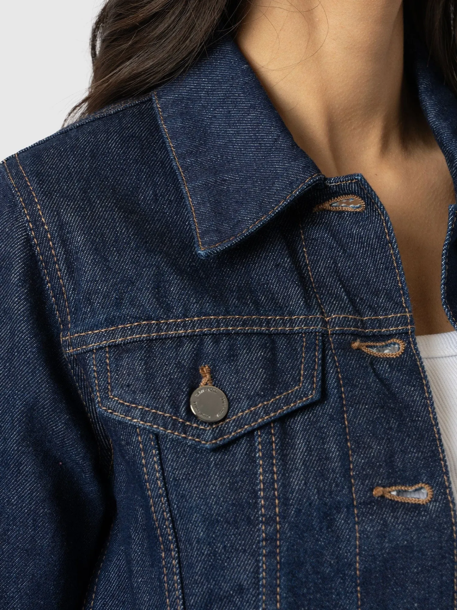 Discount Saint and Sofia Bowie Denim Jacket - Indigo Blue