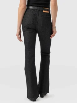 Outlet Saint and Sofia Bowie Stretch Flare Jeans - Black Wash