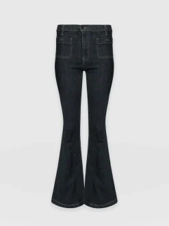 Outlet Saint and Sofia Bowie Stretch Flare Jeans - Black Wash