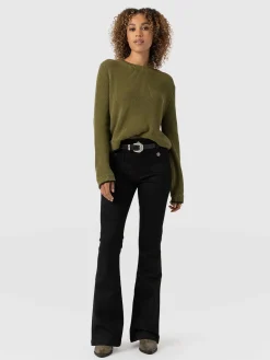 Online Saint and Sofia Bowie Stretch Flare Jeans - Jet Black