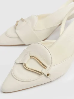 Hot Saint and Sofia Bridget Sling Back Heels - Cream
