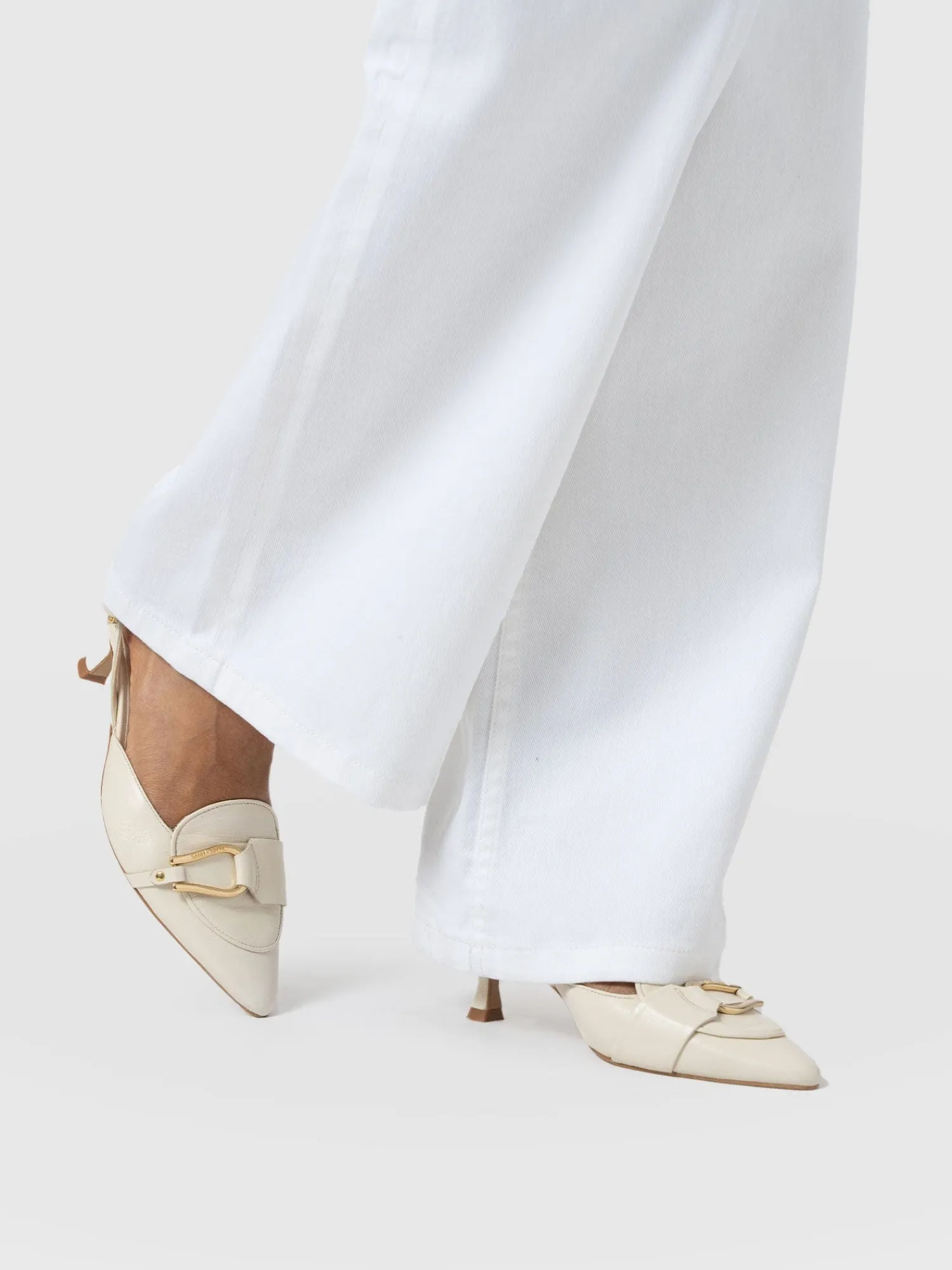 Hot Saint and Sofia Bridget Sling Back Heels - Cream