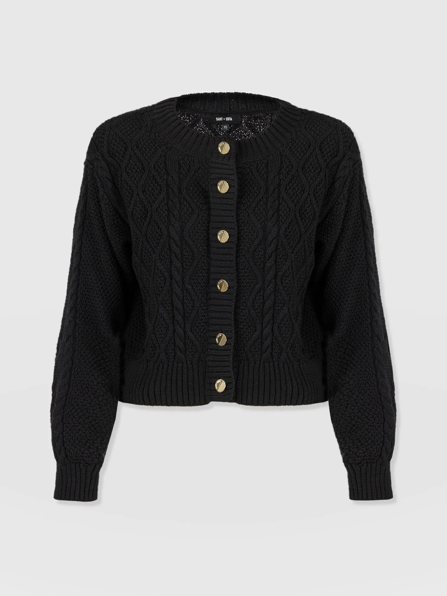 Outlet Saint and Sofia Bronte Cable Cardigan - Black