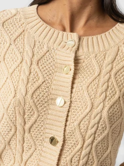Fashion Saint and Sofia Bronte Cable Cardigan - Yellow