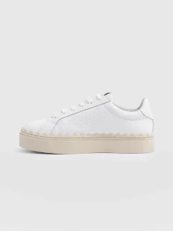 Fashion Saint and Sofia Brook Scallop Sneaker - White