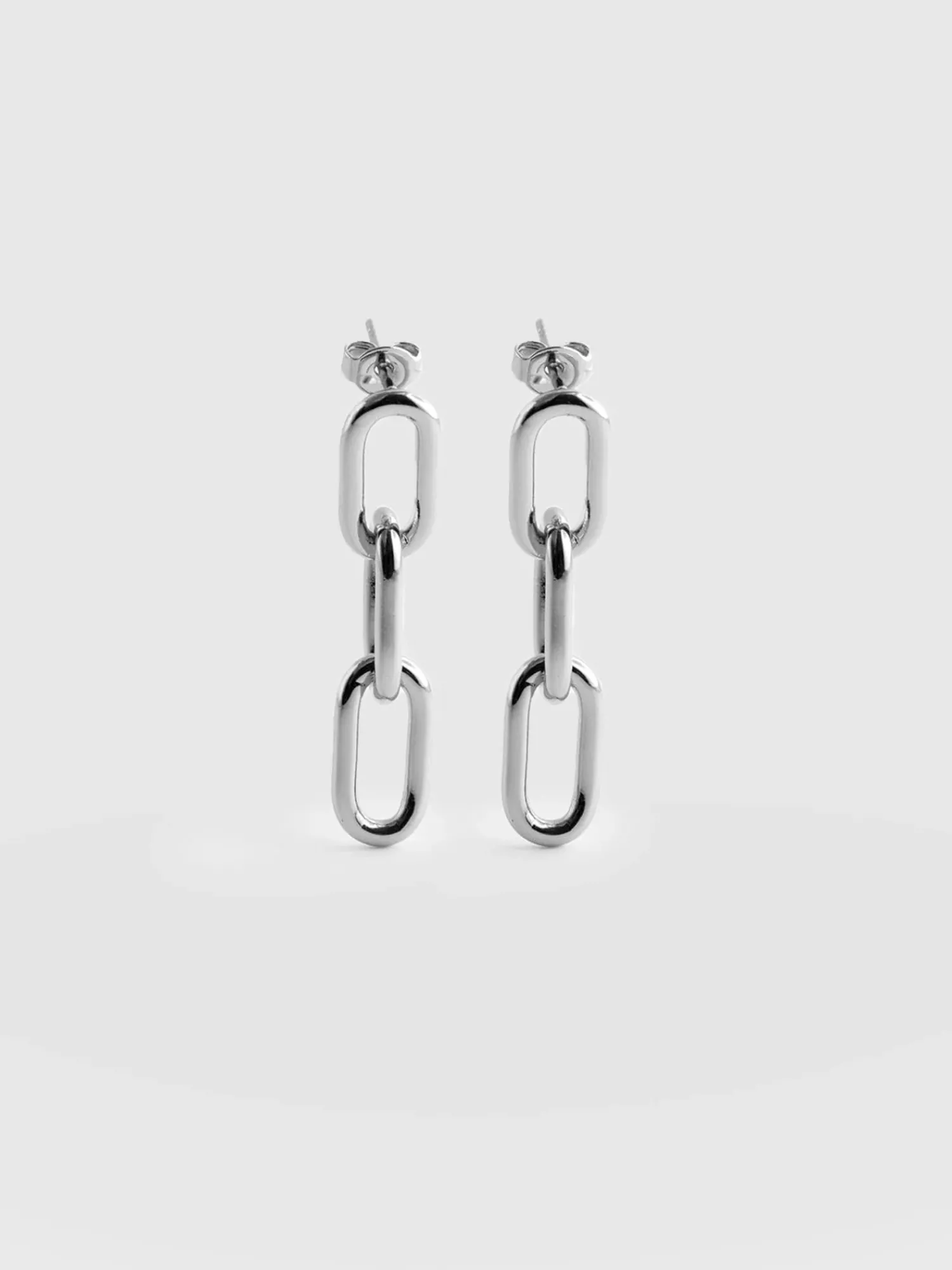 Online Saint and Sofia Cable Chain Drop Earrings - Silver