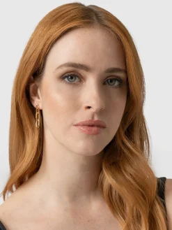 Best Saint and Sofia Cable Chain Drop Earrings - Gold