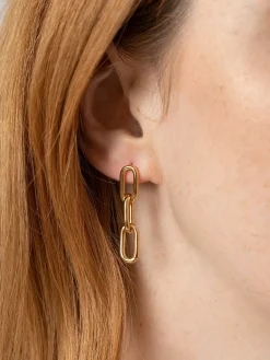 Best Saint and Sofia Cable Chain Drop Earrings - Gold