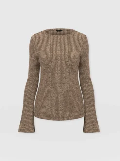 Discount Saint and Sofia Callie Fluted Tee - Beige