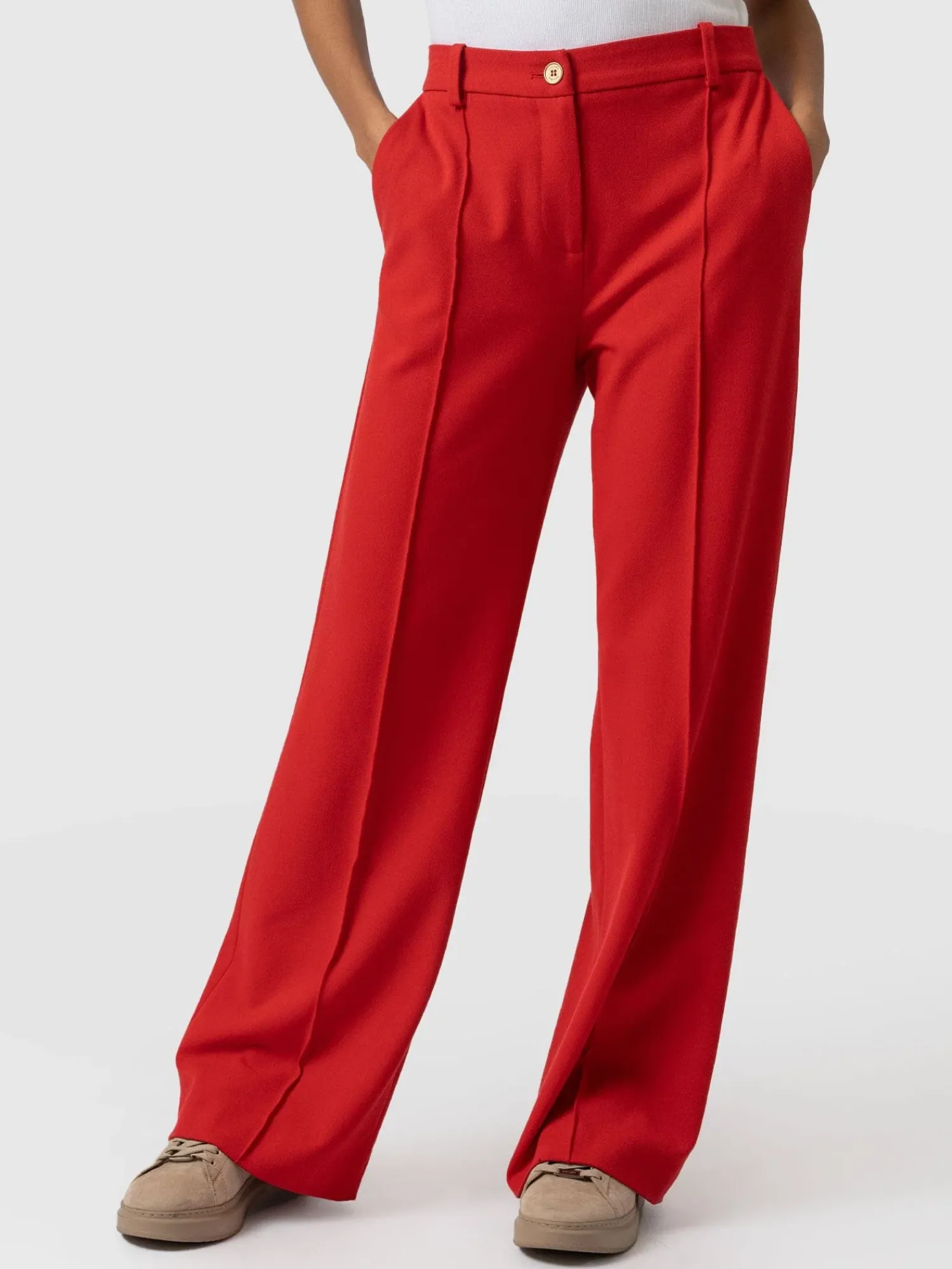 Best Saint and Sofia Cambridge Tailored Wide Leg Pant - Red