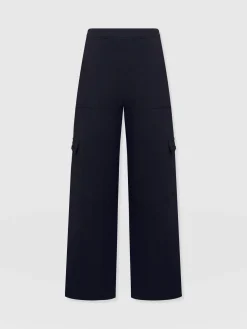 Fashion Saint and Sofia Cargo Chelsea Wide Leg Pant - Navy