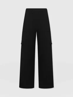 Outlet Saint and Sofia Cargo Chelsea Wide Leg Pant - Black
