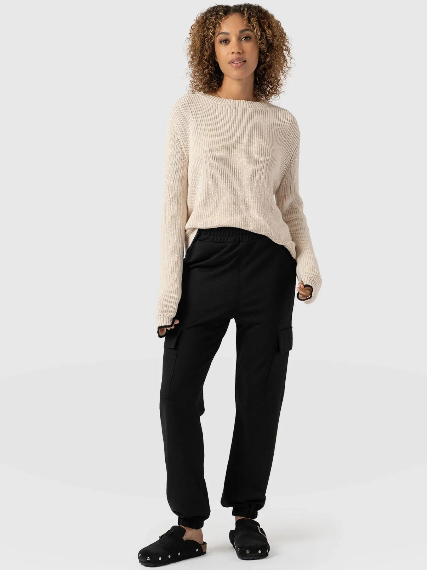 Clearance Saint and Sofia Cargo Tapered Pant - Black
