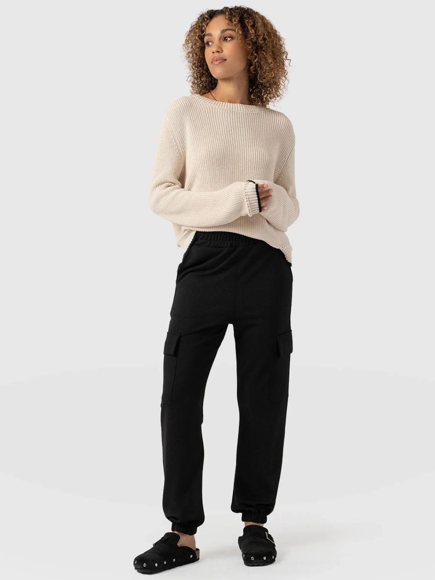 Clearance Saint and Sofia Cargo Tapered Pant - Black