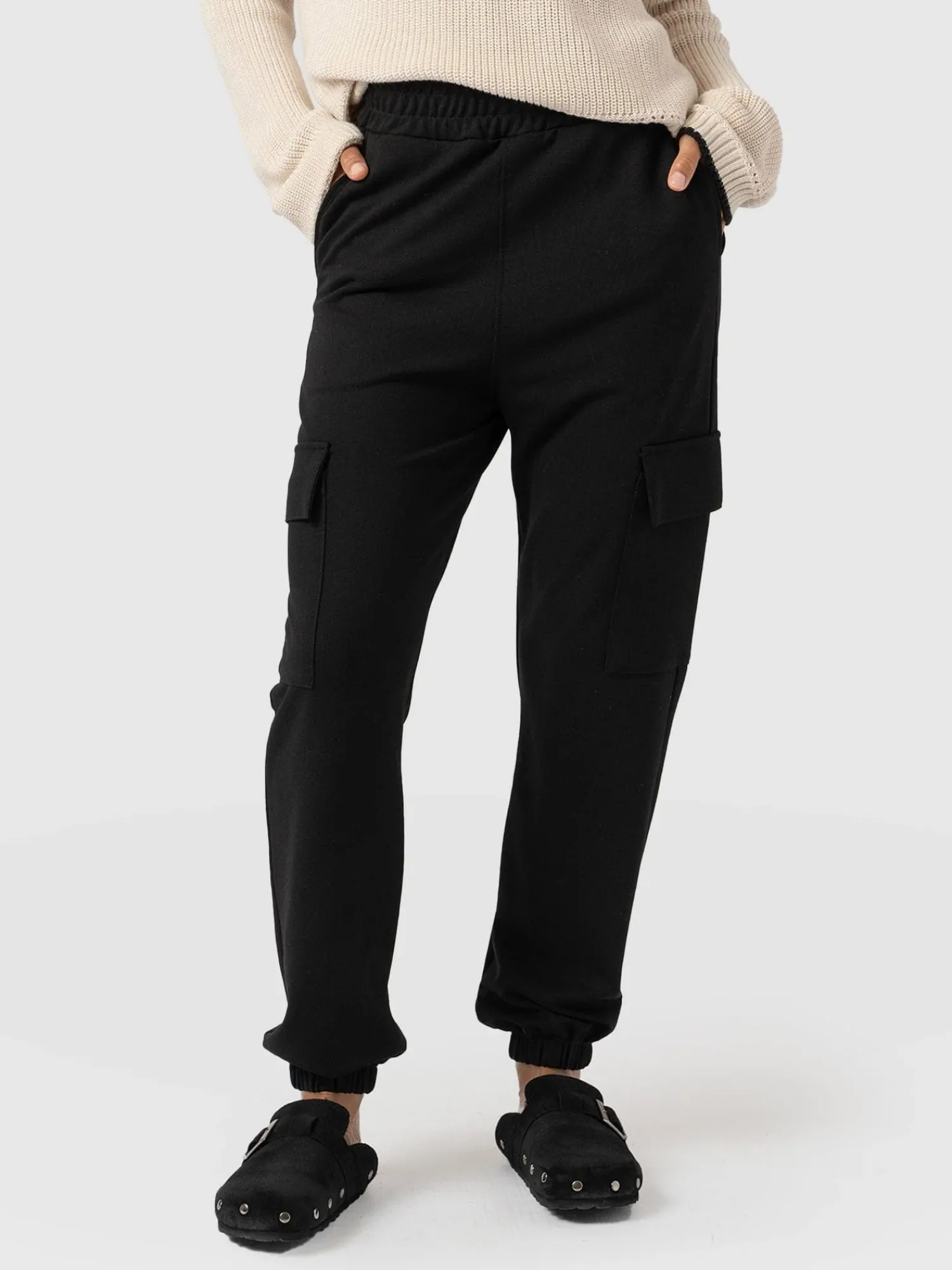 Clearance Saint and Sofia Cargo Tapered Pant - Black