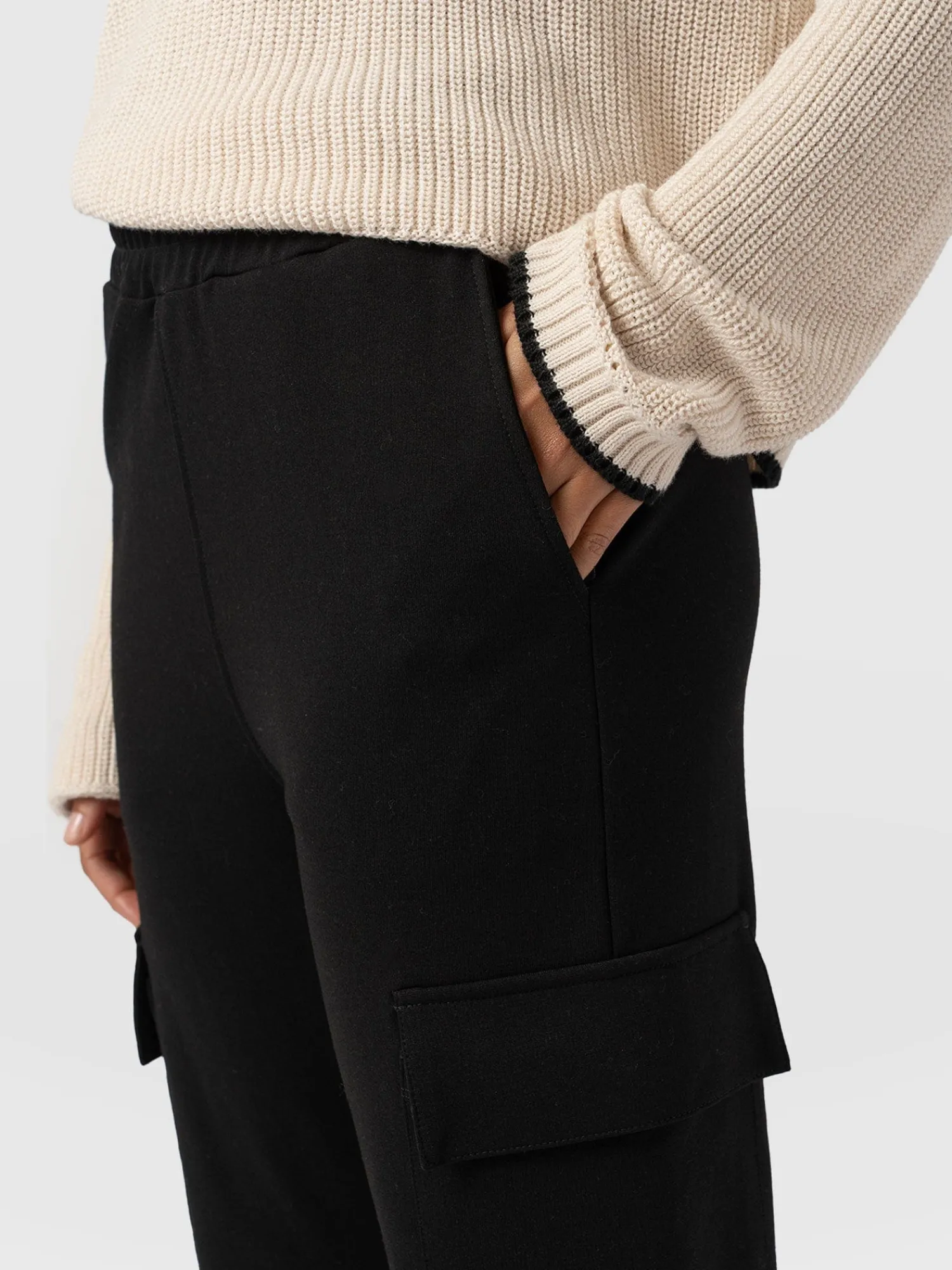 Clearance Saint and Sofia Cargo Tapered Pant - Black